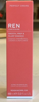 Ren Clean Skincare Smooth, Prep & Plump Essence Hydrating 3.3oz/100mL NIB