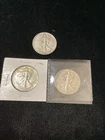 1936-D , 1946, 1947 Silver Walking Liberty Nice Grade Half Dollars In Photos!