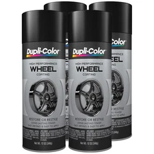 Duplicolor HWP108 (4-Pack) Hi-Performance Wheel Paint, Gloss Black, 12oz Aerosol