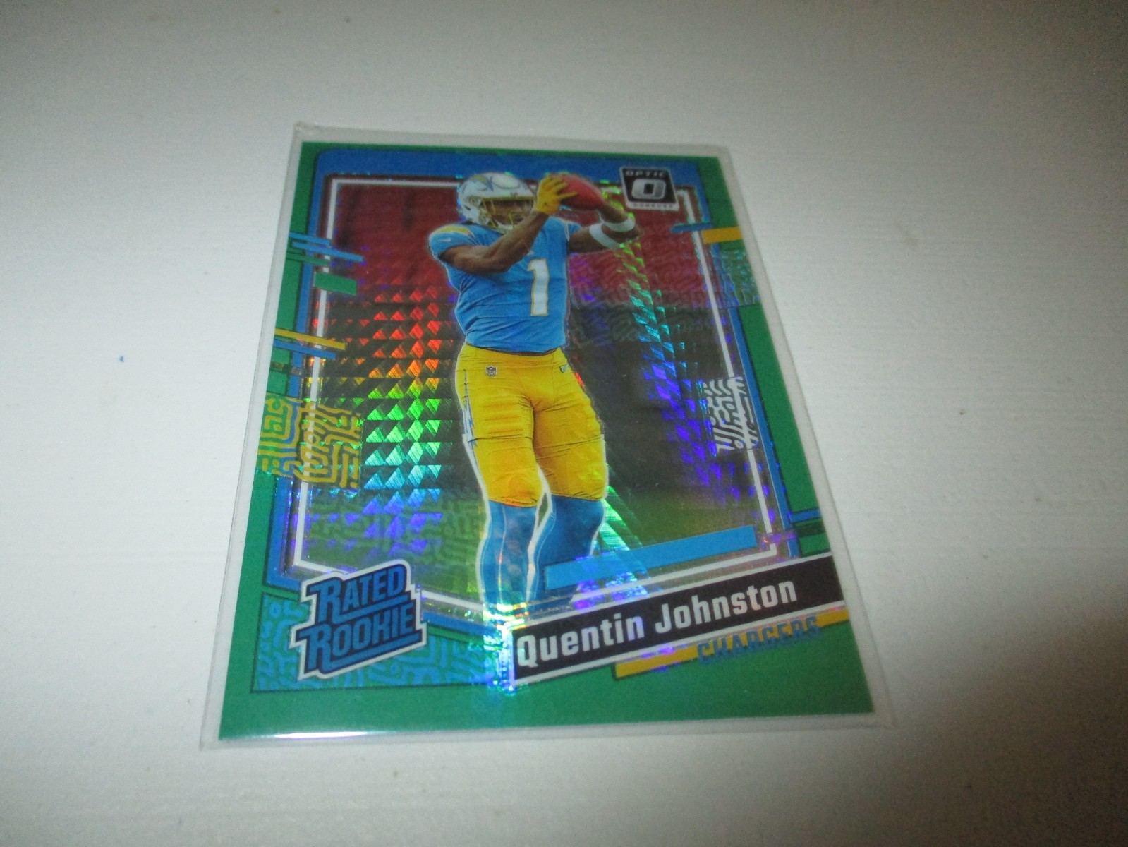 Quentin Johnston 2023 Donruss Optic Rated Rookie Hyper Green Prizm RC #265