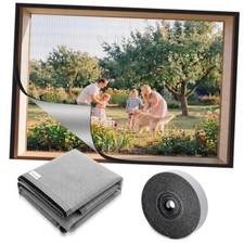 One Way Privacy Window Screen Mesh 47" x 63" Self-Adhesive Window Screen