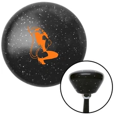 Orange Devil Temptress Black Retro Metal Flake Shift Knob w/ M16x1.5 Insert