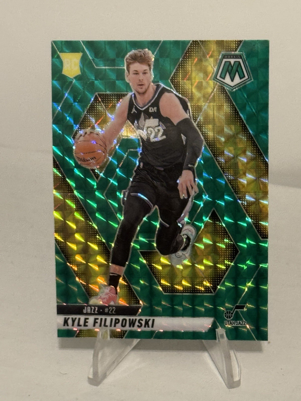 2024-25 Panini Mosaic - Rookies Kyle Filipowski #231 Green Mosaic Prizm RC Jazz