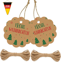 WeihnachtsanhäNger Set 100 StüCk Mit Schnur 6Cm, GeschenkanhäNger FüR Dekoration
