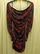 Shein brand occasion off-shoulder dress, sz XL black & red, shear sleeves