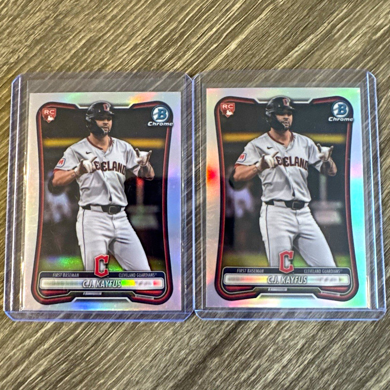 2026 Bowman Chrome C.J. Kayfus RED Rookie Cleveland Guardians 2 Card Lot MLB