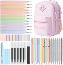 51 PCS Aesthetic School Supplies with Cute Pencil Case, 12 Pastel Highlighters,