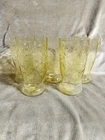FEDERAL GLASS CO. MADRID AMBER 5-1/2" TALL 12-OUNCE ICED TEA TUMBLER - Set of 5