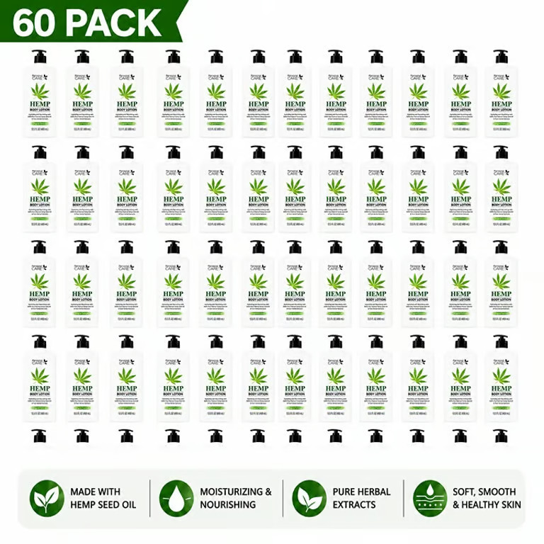 60 Pack Personal Care Hemp Body Lotion 13.5 fl oz Moisturizing Nourishing Hemp
