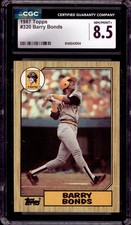 1987 Topps MLB Baseball Barry Bonds #320 Rookie Card Graded CGC 8.5 RC Pirates. rookie card picture