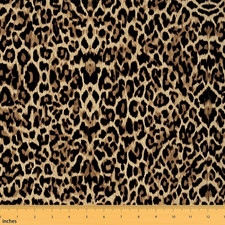 Leopard Print Fabric by the Yard Black Brown Cheetah Upholstery Fabric Wild Jung