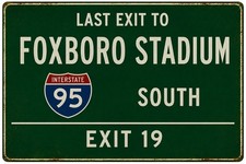 Last Exit to Foxboro Stadium Weatherproof Aluminum Sign