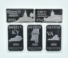 Lot 5 VINTAGE 1 Oz Silver Bars/Rounds Art Bars Collection Poured .999 *366