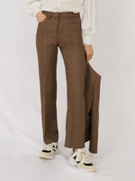 Maje Hose Braun Kariert Gerade Gr. Fr 40 L Damen Stoffhose Straight MFPPA00245