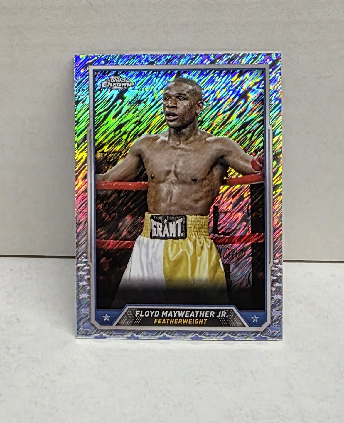 FLOYD MAYWEATHER JR 2024 Topps Chrome Boxing #33 ~ SHIMMER REFRACTOR