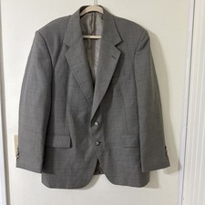 Warren Sewell Gray Sport Coat Men's Size 44R Made In USA Small Stain Near Button