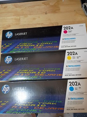 3 HP Laser Jet 202A Cyan Magenta Y/B/R M254 MFP M280 M281 Toner Cartridge 
