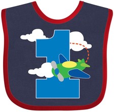 Inktastic 1st Birthday Airplane Pilot 1 Year Boys Baby Bib First Im Childs Cute