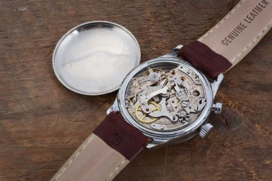 Vintage Pierce Chronograph Style Manual Wind Wristwatch – Black Complicated Dial - Image 2 of 3