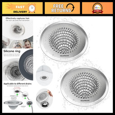 2 Pack Bathroom Sink Drain Strainer Shower Hair Catcher, Stainless Steel, Fast