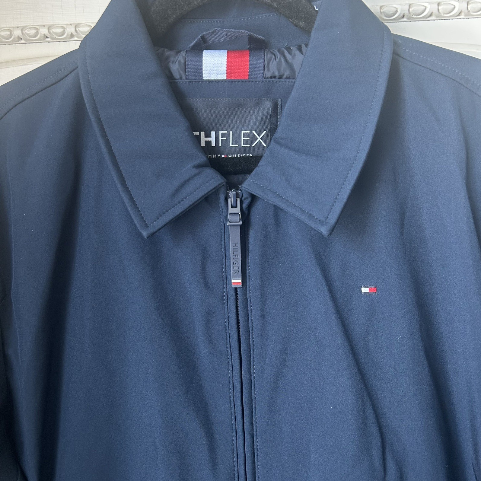 Tommy Hilfiger Men's Large Regular Fit Water Wind Resistant Bomber Jacket blue thumbnail 2