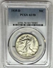 Nice 1935-D Walking Liberty Half Dollar 50C PCGS AU58 Better Date & Mint Mark