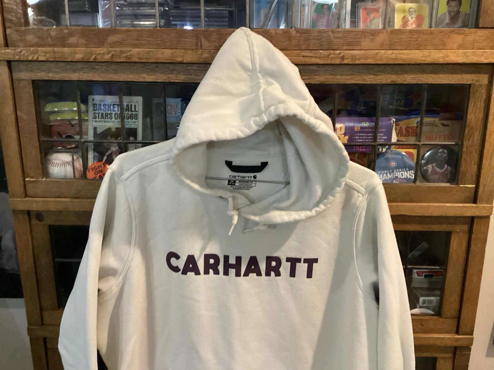 OFF WHITE Felpa con cappuccio CARHARTT Relaxed Fit Off White Pullover SPELL OUT TG 3XL Cool