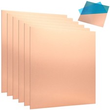 6 Pcs 6" x 6" Copper Sheets, 20 Gauge/0.8mm Thick Pure Copper Sheet, Metal Co...