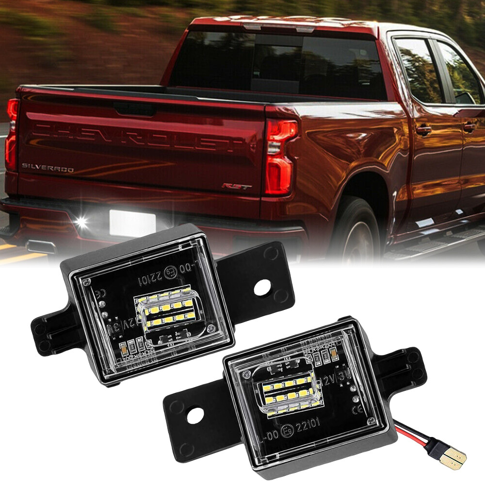 AUXITO LED License Plate Rear Bumper Lights For 2014-2020 Chevy Silverado & GMC Sierra – 6000K White
