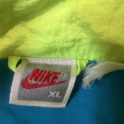 Vintage NIKE Windbreaker Jacket Quarter Zip Neon 80s 90s Size XL Streetwear READ - Picture 4 of 16
