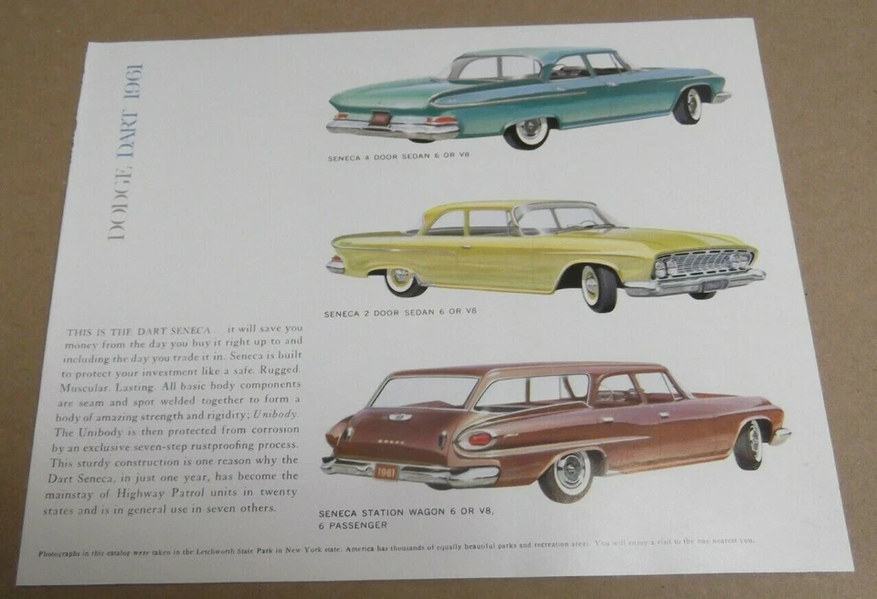 1961 DODGE DART PIONEER / SENECA ORIGINAL DEALER ADVERTISEMENT AD 61 WAGON - Image 2 of 2