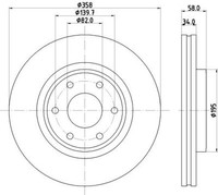Hella 8DD 355 132-441 Bremsscheibe