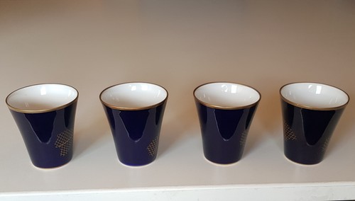 Weimar Porzellan Mokka Service Mocca Kobalt Golddekor Kanne Tassen.. 4 Pers. DDR - Bild 11 von 19