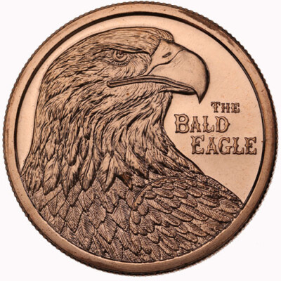 1 Unze Cu 999/1000 @ The Bald Eagle 1 Unze 28,35g  Bullion Medaille Münzkapsel