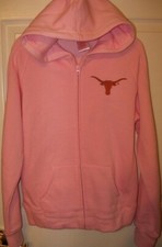 Texas Longhorns Full Zip Pink Hoodie Jacket Girls Size 16 NWT