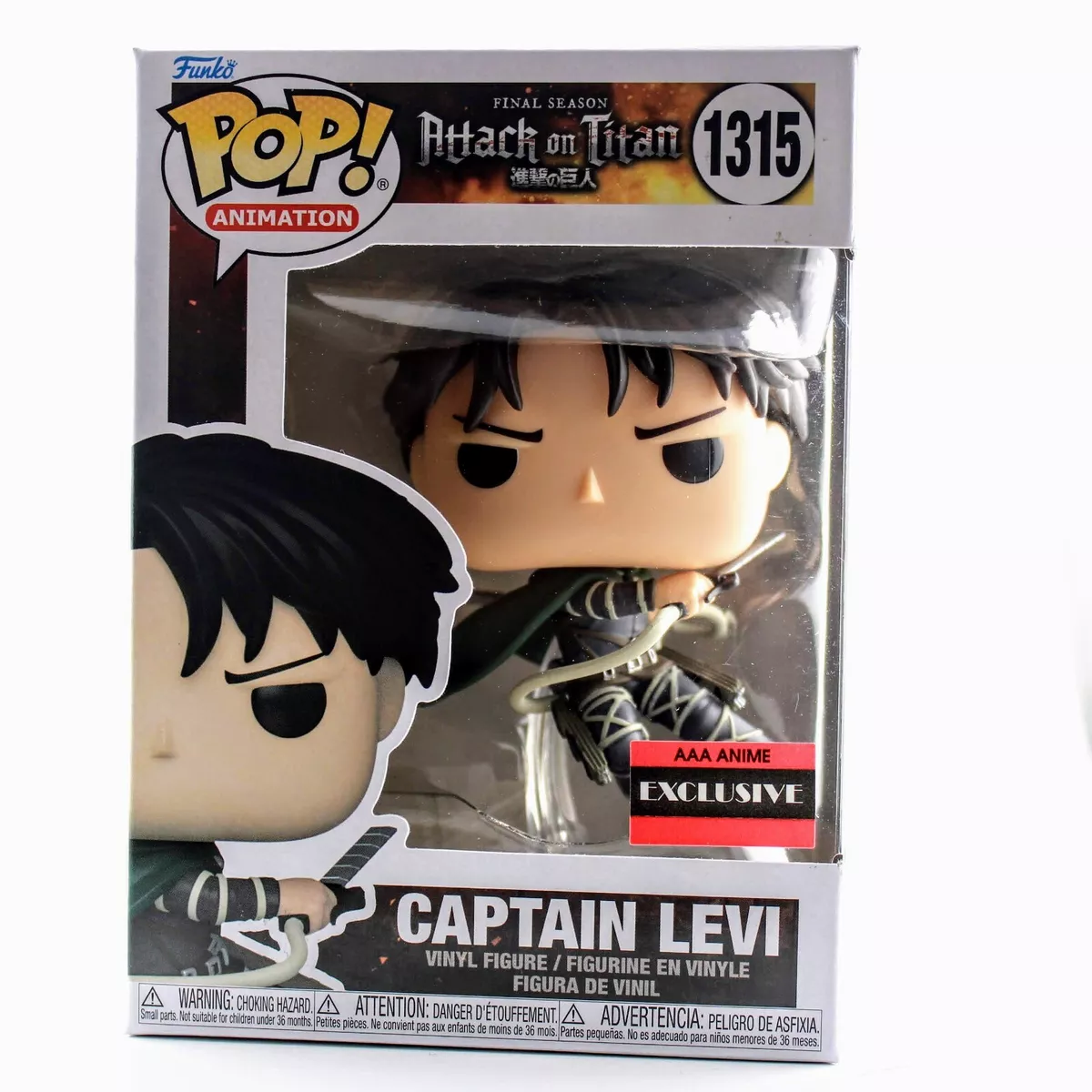 Funko Pop Attack On Titan Captain Levi Ackerman (Final Season) Figure (AAA  Anime Exclusive)