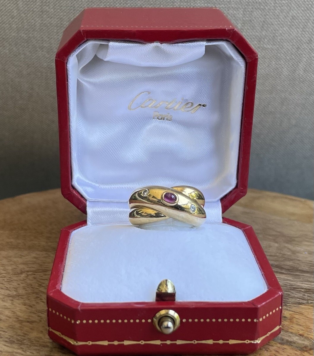 Vintage Cartier 18 K Ruby Diamond Corize Gypsy Yellow Gold Dome