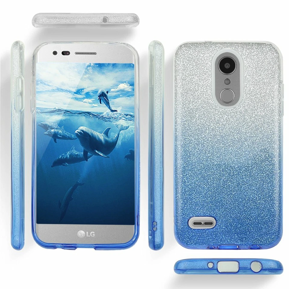 Funda híbrida brillante brillante brillante + protector de pantalla para LG Aristo 2/3/Plus/Phoenix 4 Bling Foto 2 de 4