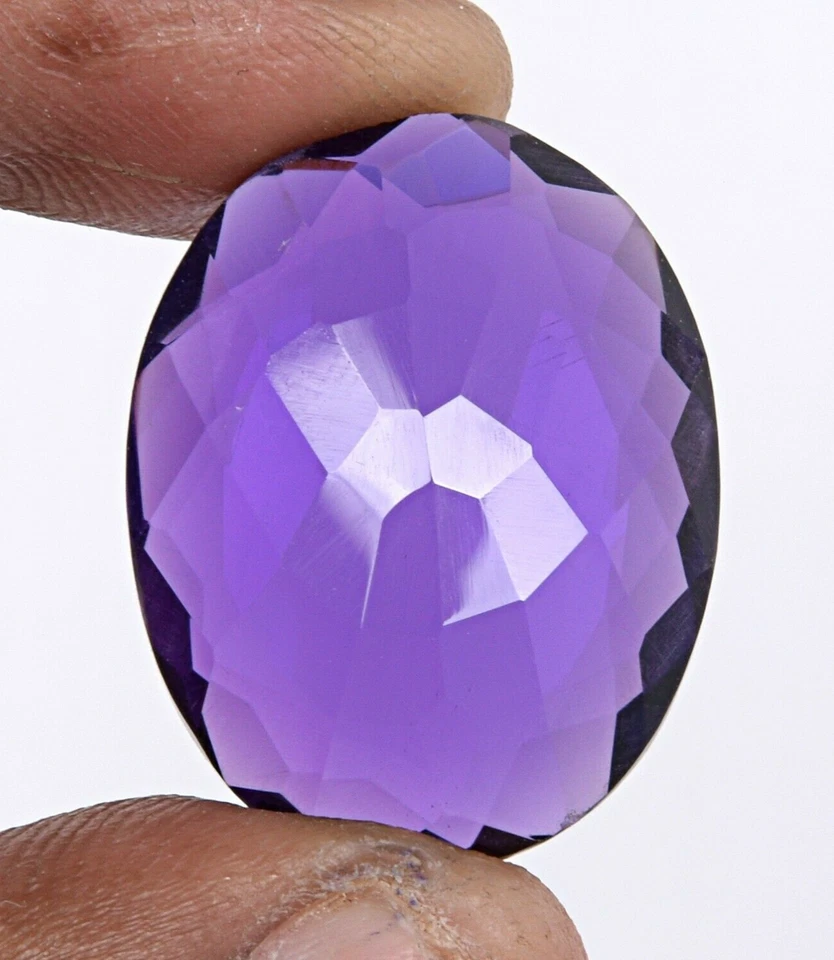 Brazilian Purple Amethyst 66.65 Ct. Faceted Oval Cut Loose Gemstone Ring Pendant - Image 3 of 4