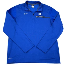 Duke Blue Devils Sweater Men Medium Nike Dri Fit Pullover Quarter Zip Sideline