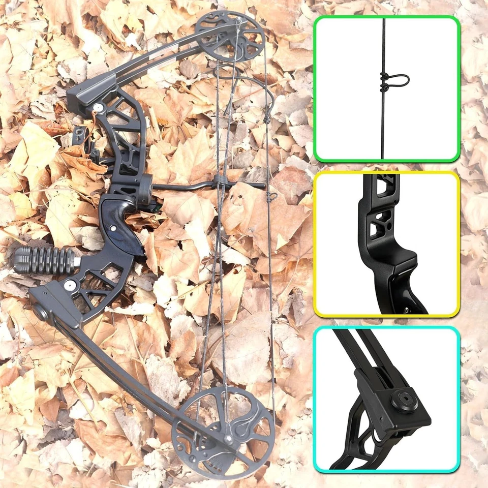 30-70Lbs Compound Bow Kit, 19"-30" Draw Length For Adults Hunting Target RH - Image 4 of 4