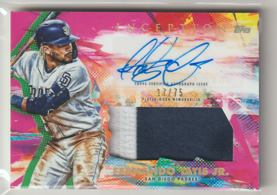 FERNANDO TATIS JR 2020 TOPPS INCEPTION 2 COLOR AUTOGRAPH GAME WORN 