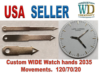 Custom WIDE watch SILVER hands 2025 Movements 120/70/20 Parts NEW Other sizes