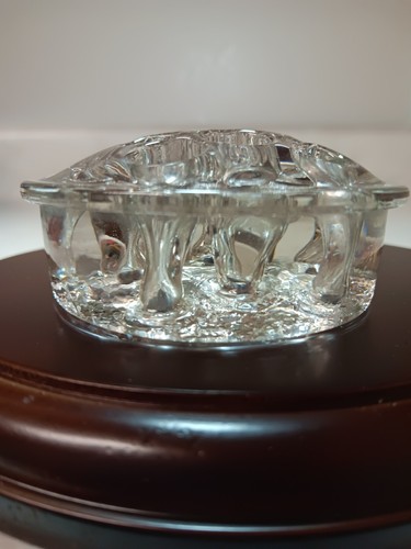 Vtg Clear Round Glass Flower Frog 11 Holes 3" X 1.5" Domed - Picture 3 of 5
