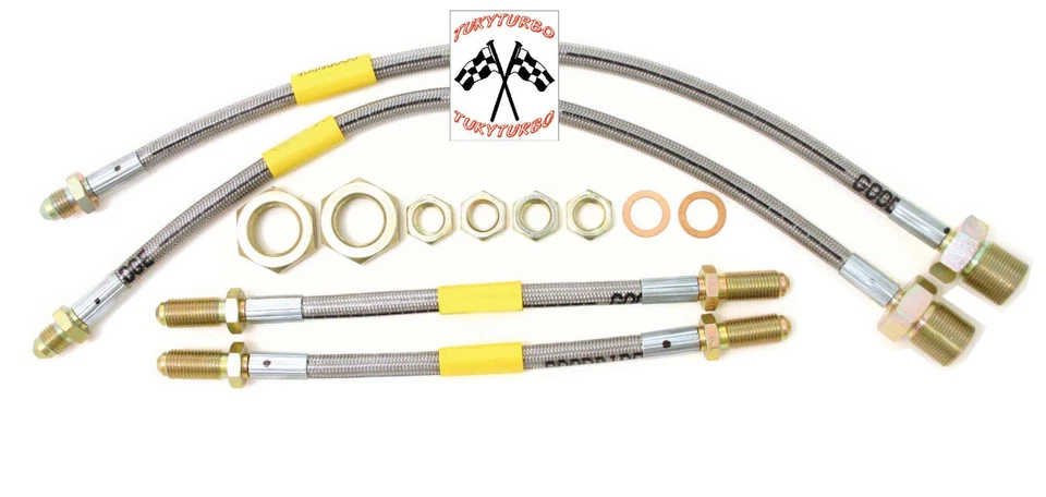 Set tubi freno aeronautici in treccia Classic Mini Austin Rover Innocenti - Immagine 1 di 1