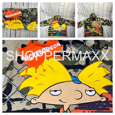 Members Only Nickelodeon Hey Arnold Hoodie Licensed Authentic Brand New M/L/XL