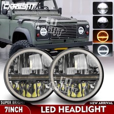 2PCS 7inch LED Headlights DRL Headlamp E Approved For Land Rover Defender 90 110
