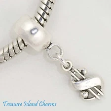Dollar Currency Sign $ US Money 925 Sterling Silver European Dangle Bead Charm