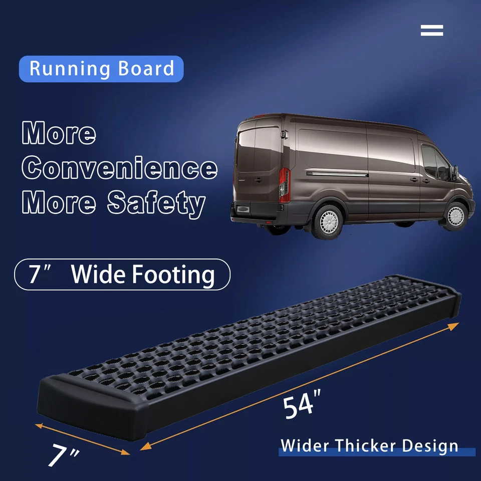 Para 14-24 Ram ProMaster Frod Transit Sprinter estribo trasero 7"x54 estribo lateral Foto 2 de 4