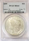1899 P MORGAN SILVER DOLLAR PCGS MS64